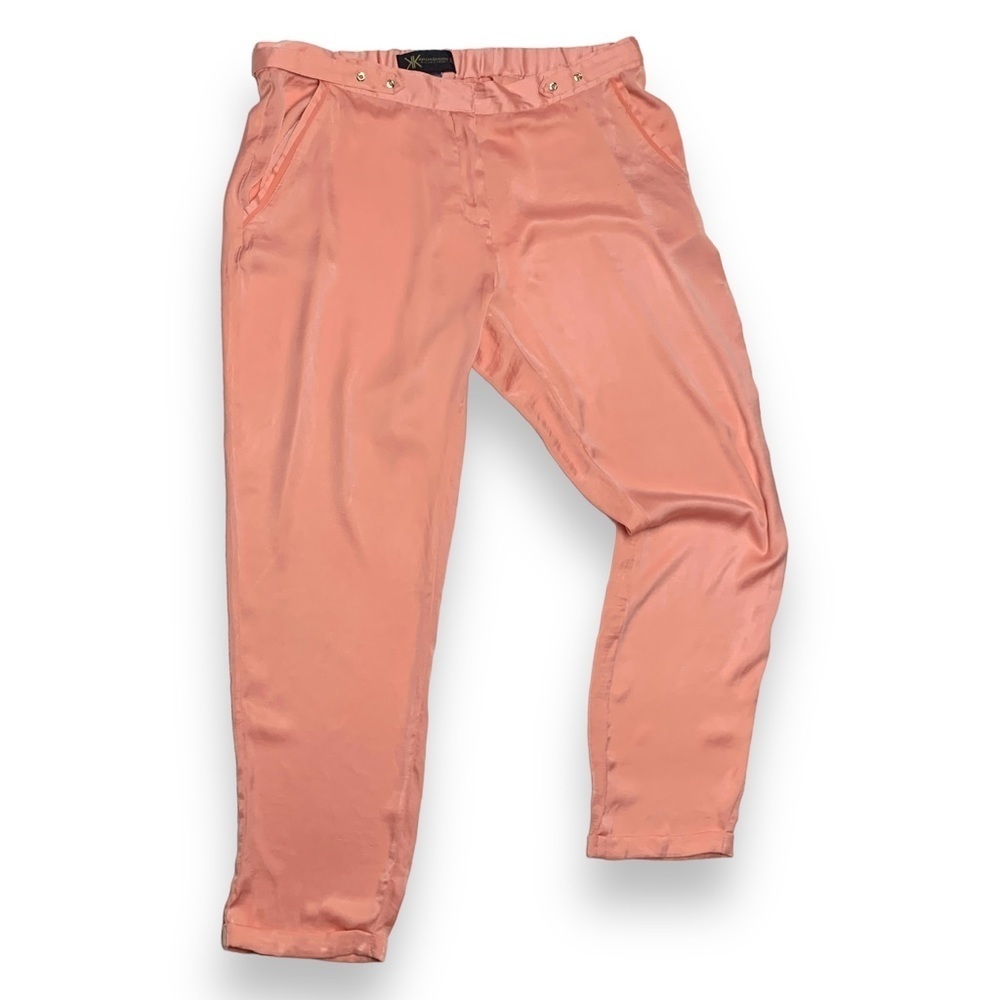 Kardashian Kollection Women’s XL Pants Elastic Silky Peach Zip & Hook Closure